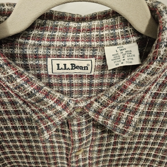 Mens LL Bean Long Sleeve Button Up Size Large Tall - Picture 4 of 4